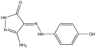 (4E)-3-AMINO-1H-PYRAZOLE-4,5-DIONE 4-[(4-HYDROXYPHENYL)HYDRAZONE] Struktur