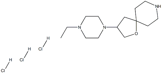 3-(4-ETHYL-PIPERAZIN-1-YL)-1-OXA-8-AZA-SPIRO[4.5]DECANE TRIHYDROCHLORIDE Struktur