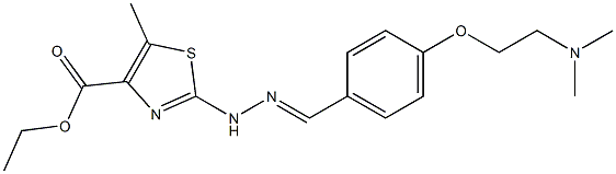 4-(2-DIMETHYLAMINO-ETHOXY)-BENZALDEHYDE (4-ETHOXYCARBONYL-5-METHYL-THIAZOL-2-YL)-HYDRAZONE Struktur