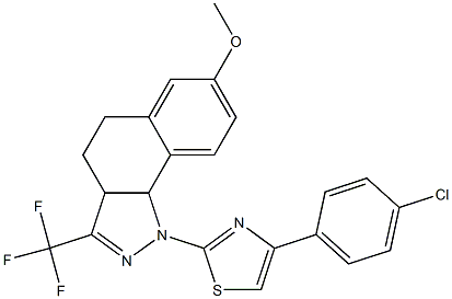 1-[4-(4-CHLOROPHENYL)-1,3-THIAZOL-2-YL]-7-METHOXY-3-(TRIFLUOROMETHYL)-3A,4,5,9B-TETRAHYDRO-1H-BENZO[G]INDAZOLE Struktur