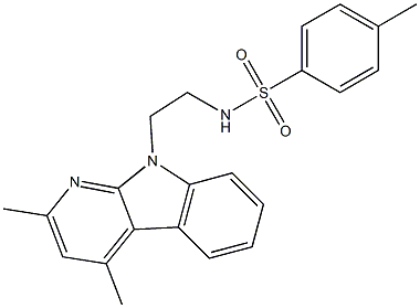 N-[2-(2,4-DIMETHYL-9H-PYRIDO[2,3-B]INDOL-9-YL)ETHYL]-4-METHYLBENZENESULFONAMIDE Struktur