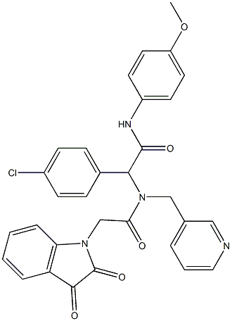 2-(4-CHLOROPHENYL)-2-(2-(2,3-DIOXOINDOLIN-1-YL)-N-(PYRIDIN-3-YLMETHYL)ACETAMIDO)-N-(4-METHOXYPHENYL)ACETAMIDE Struktur