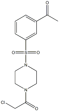 1-(3-[[4-(CHLOROACETYL)PIPERAZIN-1-YL]SULFONYL]PHENYL)ETHANONE Struktur