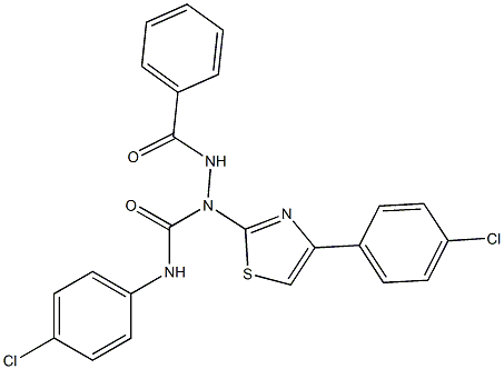 2-BENZOYL-N-(4-CHLOROPHENYL)-1-[4-(4-CHLOROPHENYL)-1,3-THIAZOL-2-YL]HYDRAZINECARBOXAMIDE Struktur