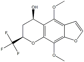 CIS-4,9-DIMETHOXY-7-TRIFLUOROMETHYL-5H-FURO-[3,2-G]-CHROMANE-5-OL Struktur