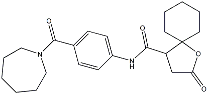 N-[4-(1-AZEPANYLCARBONYL)PHENYL]-2-OXO-1-OXASPIRO[4.5]DECANE-4-CARBOXAMIDE Struktur