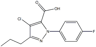 4-CHLORO-1-(4-FLUOROPHENYL)-3-PROPYL-1H-PYRAZOLE-5-CARBOXYLIC ACID Struktur