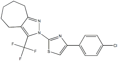 2-[4-(4-CHLOROPHENYL)-1,3-THIAZOL-2-YL]-3-(TRIFLUOROMETHYL)-2,4,5,6,7,8-HEXAHYDROCYCLOHEPTA[C]PYRAZOLE Struktur