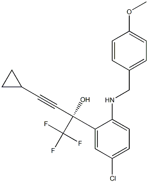 (S)-5-CHLORO-A-(CYCLOPROPYLETHYNYL)-2-[[(4-METHOXYL-PHENYL)METHYL]AMINO]-A-(TRIFLUOROMETHYL) BENZENEMETHANOL Struktur