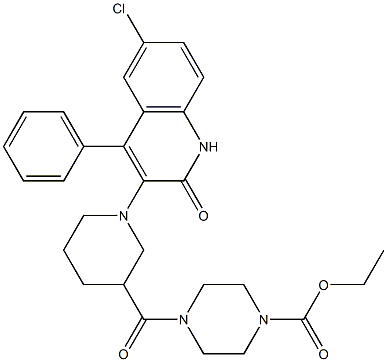 ETHYL 4-(1-(6-CHLORO-2-OXO-4-PHENYL-1,2-DIHYDROQUINOLIN-3-YL)PIPERIDINE-3-CARBONYL)PIPERAZINE-1-CARBOXYLATE Struktur