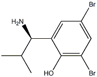 2-((1R)-1-AMINO-2-METHYLPROPYL)-4,6-DIBROMOPHENOL Struktur