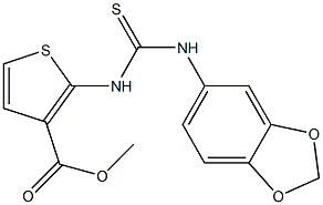 METHYL 2-(((BENZO[D]1,3-DIOXOLAN-5-YLAMINO)THIOXOMETHYL)AMINO)THIOPHENE-3-CARBOXYLATE Struktur