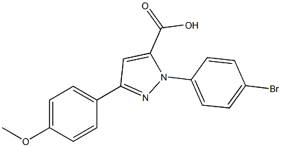 1-(4-BROMOPHENYL)-3-(4-METHOXYPHENYL)-1H-PYRAZOLE-5-CARBOXYLIC ACID Struktur