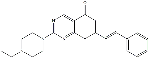 2-(4-ETHYL-1-PIPERAZINYL)-7-[(E)-2-PHENYLETHENYL]-7,8-DIHYDRO-5(6H)-QUINAZOLINONE Struktur