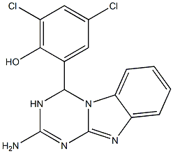 2-(2-AMINO-3,4-DIHYDRO[1,3,5]TRIAZINO[1,2-A]BENZIMIDAZOL-4-YL)-4,6-DICHLOROPHENOL Struktur