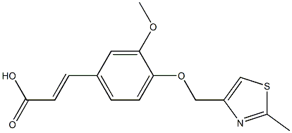 (2E)-3-[3-METHOXY-4-[(2-METHYL-1,3-THIAZOL-4-YL)METHOXY]PHENYL]ACRYLIC ACID Struktur