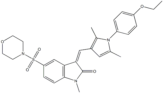 (Z)-3-((1-(4-ETHOXYPHENYL)-2,5-DIMETHYL-1H-PYRROL-3-YL)METHYLENE)-1-METHYL-5-(MORPHOLINOSULFONYL)INDOLIN-2-ONE Struktur