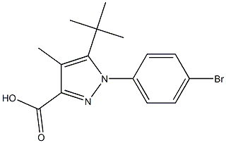 1-(4-BROMO-PHENYL)-5-TERT-BUTYL-4-METHYL-1H-PYRAZOLE-3-CARBOXYLIC ACID Struktur