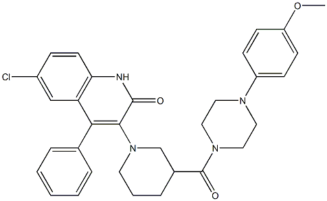 6-CHLORO-3-(3-(4-(4-METHOXYPHENYL)PIPERAZINE-1-CARBONYL)PIPERIDIN-1-YL)-4-PHENYLQUINOLIN-2(1H)-ONE Struktur