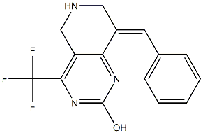 8-(E)-BENZYLIDENE-5,6,7,8-TETRAHYDRO-2-HYDROXY-4-(TRIFLUOROMETHYL)PYRIDO-[4,3-D]-PYRIMIDINE Struktur