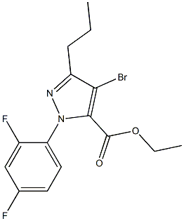 4-BROMO-1-(2,4-DIFLUOROPHENYL)-3-PROPYL-1H-PYRAZOLE-5-CARBOXYLIC ACID ETHYL ESTER Struktur