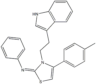 (E)-N-(3-(2-(1H-INDOL-3-YL)ETHYL)-4-P-TOLYLTHIAZOL-2(3H)-YLIDENE)BENZENAMINE Struktur