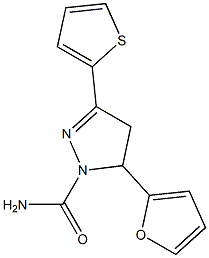 5-(FURAN-2-YL)-3-(THIOPHEN-2-YL)-4,5-DIHYDRO-1H-PYRAZOLE-1-CARBOXAMIDE Struktur