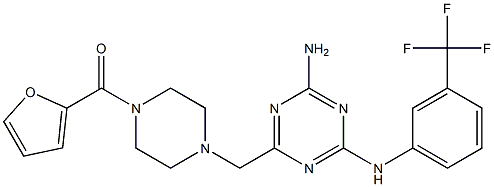 [4-({4-AMINO-6-[3-(TRIFLUOROMETHYL)ANILINO]-1,3,5-TRIAZIN-2-YL}METHYL)-1-PIPERAZINYL](2-FURYL)METHANONE Struktur