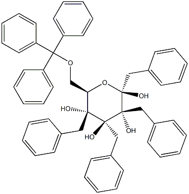 1,2,3,4-TETRABENZYL-6-O-TRITYL-BETA-D-GLUCOPYRANOSE Struktur