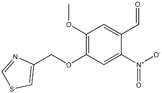 5-METHOXY-2-NITRO-4-(1,3-THIAZOL-4-YLMETHOXY)BENZALDEHYDE Struktur