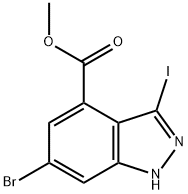 6-BROMO-3-IODO-4-(1H)INDAZOLE METHYL CARBOXYLATE Struktur