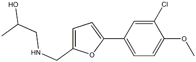 1-(((5-(3-CHLORO-4-METHOXYPHENYL)-2-FURYL)METHYL)AMINO)PROPAN-2-OL Struktur