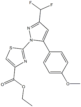 ETHYL 2-(3-(DIFLUOROMETHYL)-5-(4-METHOXYPHENYL)-1H-PYRAZOL-1-YL)THIAZOLE-4-CARBOXYLATE Struktur