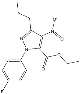 1-(4-FLUOROPHENYL)-4-NITRO-3-PROPYL-5-PYRAZOLECARBOXYLIC ACID ETHYL ESTER Struktur