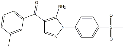 (5-AMINO-1-(4-(METHYLSULFONYL)PHENYL)-1H-PYRAZOL-4-YL)(M-TOLYL)METHANONE Struktur