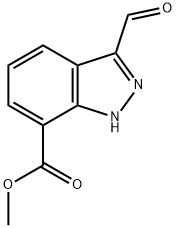 3-FORMYL-7-INDAZOLE CARBOXYLIC ACID METHYL ESTER Struktur