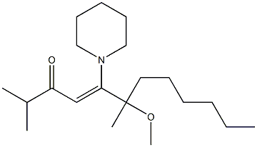 6-METHOXY-2,6-DIMETHYL-5-PIPERIDIN-1-YL-DODEC-4-EN-3-ONE Struktur