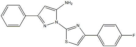 1-[4-(4-FLUOROPHENYL)-1,3-THIAZOL-2-YL]-3-PHENYL-1H-PYRAZOL-5-AMINE Struktur