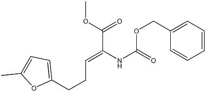 2-CBZ-AMINO-5-(5-METHYLFURAN-2-YL)PENT-2-ENOIC ACID METHYL ESTER Struktur