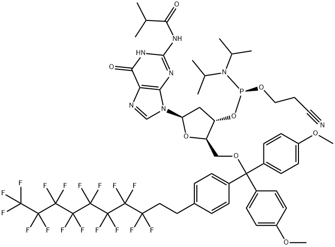 5'-O-FDMT-N2-ISOBUTYRYL-2'-DEOXYGUANOSINE CEP Struktur