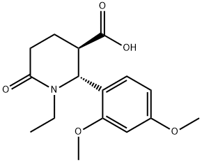 (2R,3R)-2-(2,4-DIMETHOXYPHENYL)-1-ETHYL-6-OXOPIPERIDINE-3-CARBOXYLIC ACID Struktur