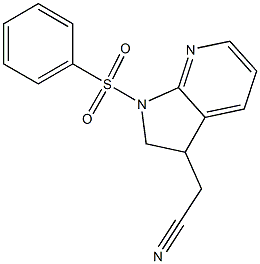 2-(2,3-DIHYDRO-1-BENZENESULFONYL-PYRROLO[2,3-B]PYRIDIN-3-YL)ACETONITRILE Struktur