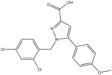 1-(2,4-DICHLOROBENZYL)-5-(4-METHOXYPHENYL)-1H-PYRAZOLE-3-CARBOXYLIC ACID Struktur