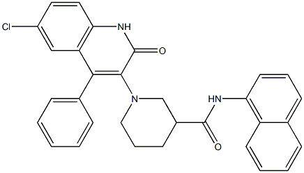 1-(6-CHLORO-2-OXO-4-PHENYL-1,2-DIHYDROQUINOLIN-3-YL)-N-(NAPHTHALEN-1-YL)PIPERIDINE-3-CARBOXAMIDE Struktur