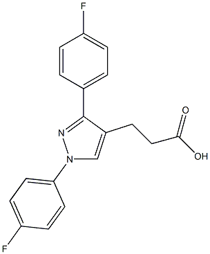 3-(1,3-BIS(4-FLUOROPHENYL)-1H-PYRAZOL-4-YL)PROPANOIC ACID Struktur