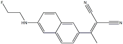 2-(1-[6-(2-FLUORO-ETHYLAMINO)-NAPHTHALEN-2-YL]-ETHYLIDENE)-MALONONITRILE Struktur