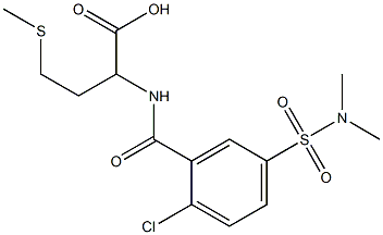 2-([2-CHLORO-5-[(DIMETHYLAMINO)SULFONYL]BENZOYL]AMINO)-4-(METHYLTHIO)BUTANOIC ACID Struktur