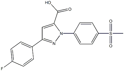 3-(4-FLUOROPHENYL)-1-(4-(METHYLSULFONYL)PHENYL)-1H-PYRAZOLE-5-CARBOXYLIC ACID Struktur