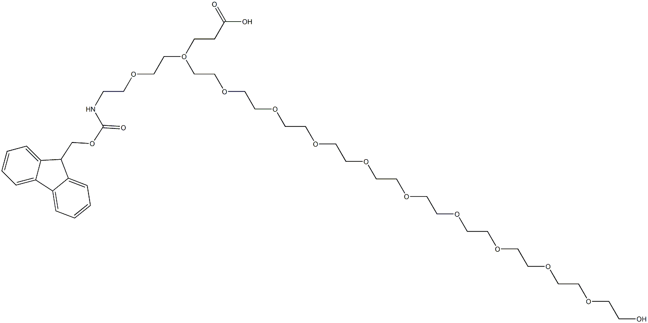 O-(N-FMOC-2-AMINOETHYL)-O'-(2-CARBOXYETHYL)-UNDECAETHYLENEGLYCOL Struktur