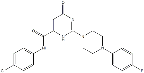 N-(4-CHLOROPHENYL)-2-(4-(4-FLUOROPHENYL)PIPERAZIN-1-YL)-6-OXO-3,4,5,6-TETRAHYDROPYRIMIDINE-4-CARBOXAMIDE Struktur